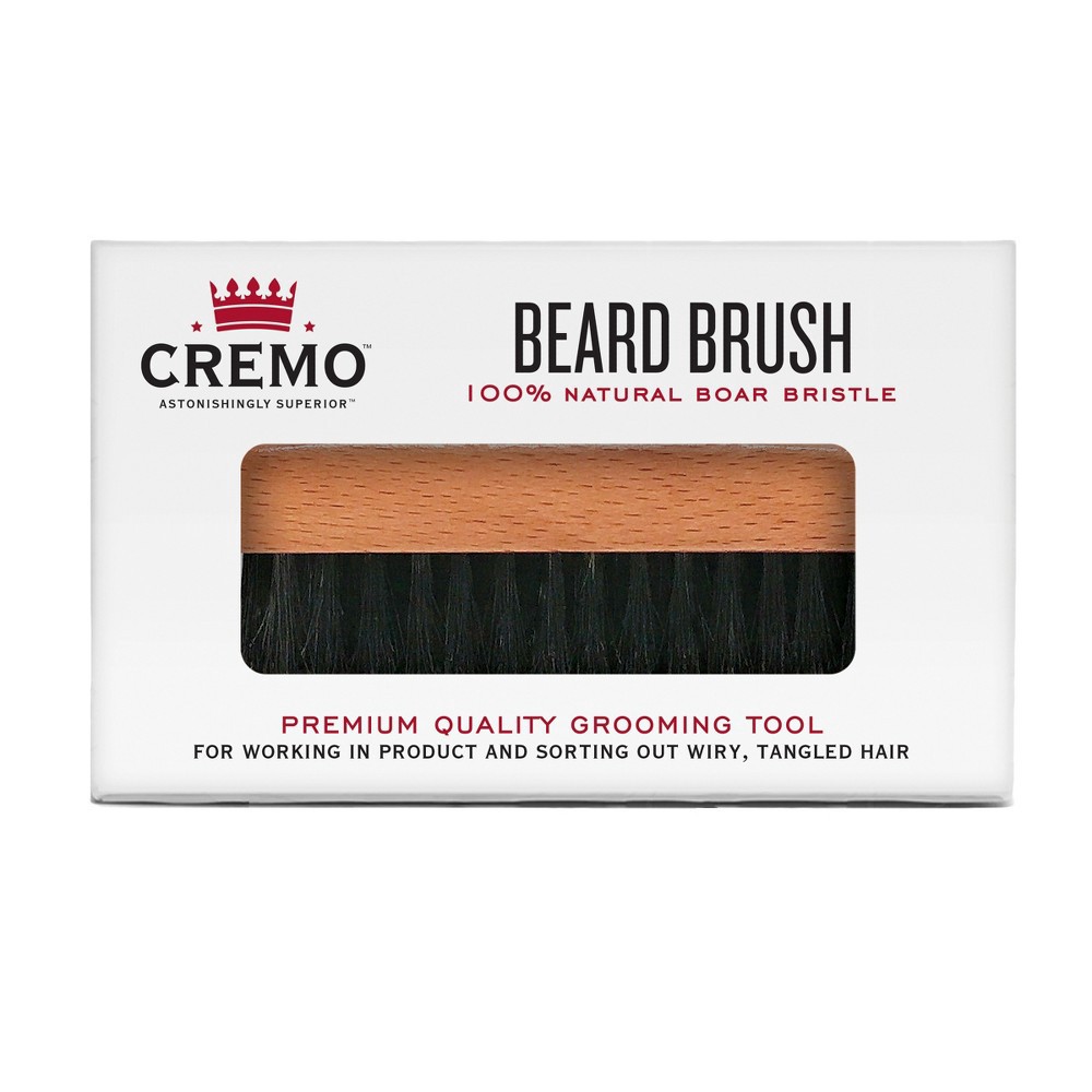 slide 2 of 4, Cremo Premium Boar Bristle Beard Brush with Wood Handle - Shaping & Styling - 1ct, 1 ct