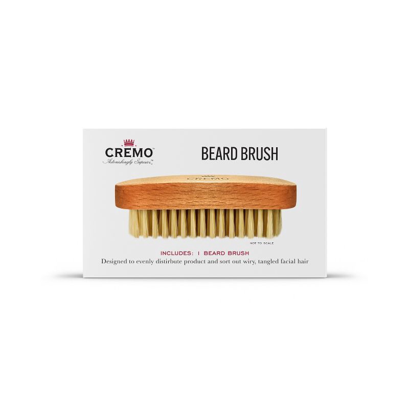 slide 2 of 7, Cremo Premium Beard Brush with Wood Handle - Shaping & Styling - 1ct, 1 ct