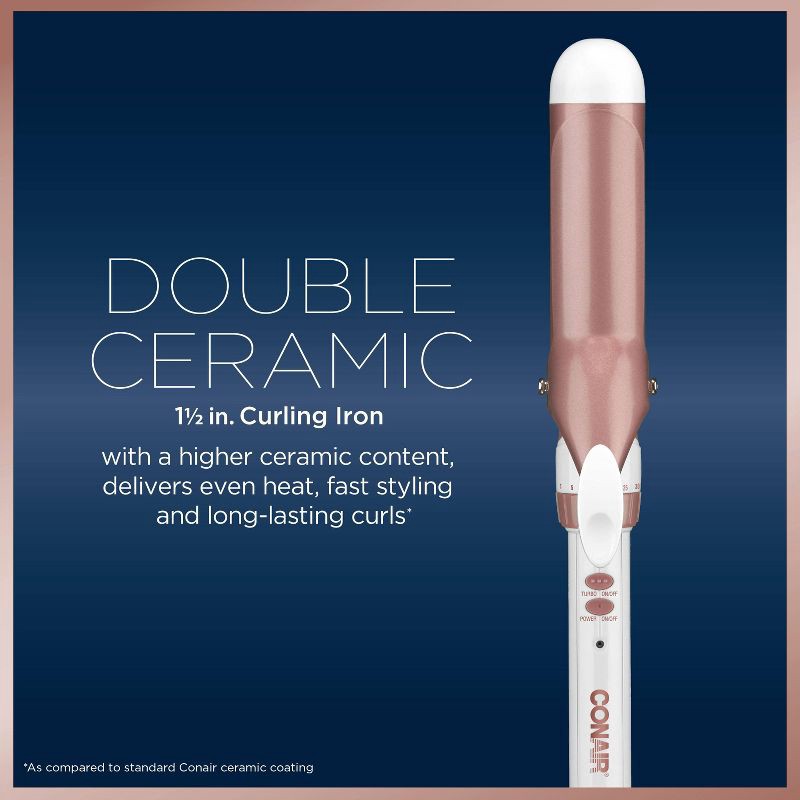 slide 3 of 7, Conair Double Ceramic Rose Gold Curling Iron - 1.5", 1 ct