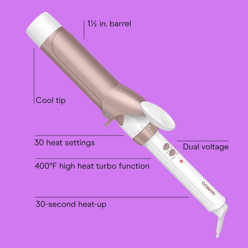 slide 3 of 10, Conair Double Ceramic 1.5" Curling Iron, 1 ct