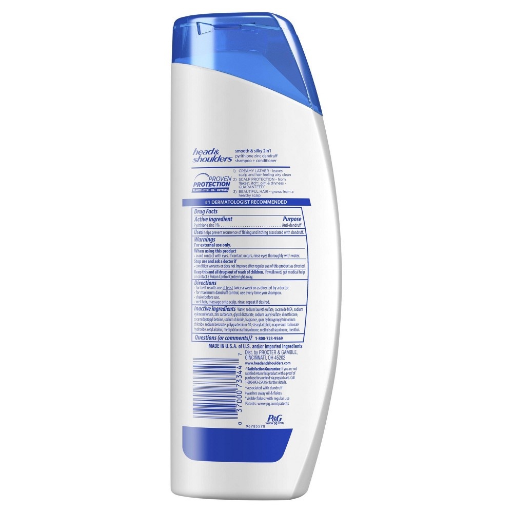 slide 2 of 4, Head & Shoulders Head and Shoulders Smooth & Silky 2in1 Dandruff Shampoo and Conditioner, 12.8 fl oz