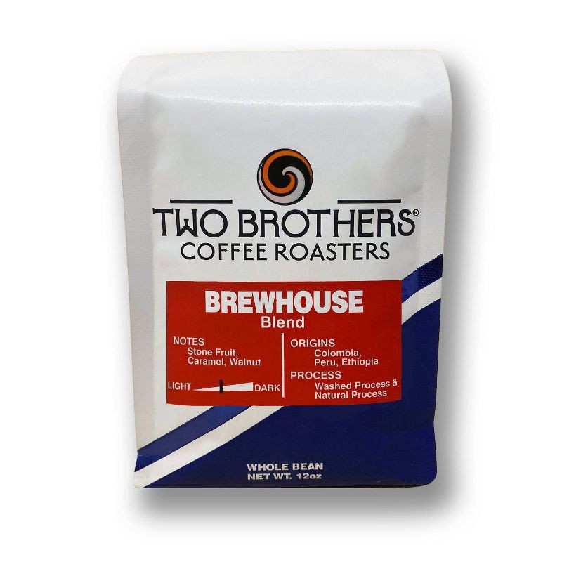 slide 1 of 3, Two Brothers Coffee Roasters Two Brothers Brewhouse Blend Medium Roast Whole Bean Coffee - 12oz, 12 oz