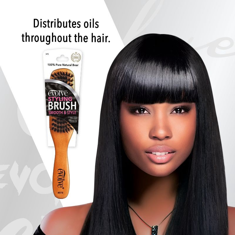 slide 4 of 6, Evolve Products Styling Hair Brush - Wood, 1 ct