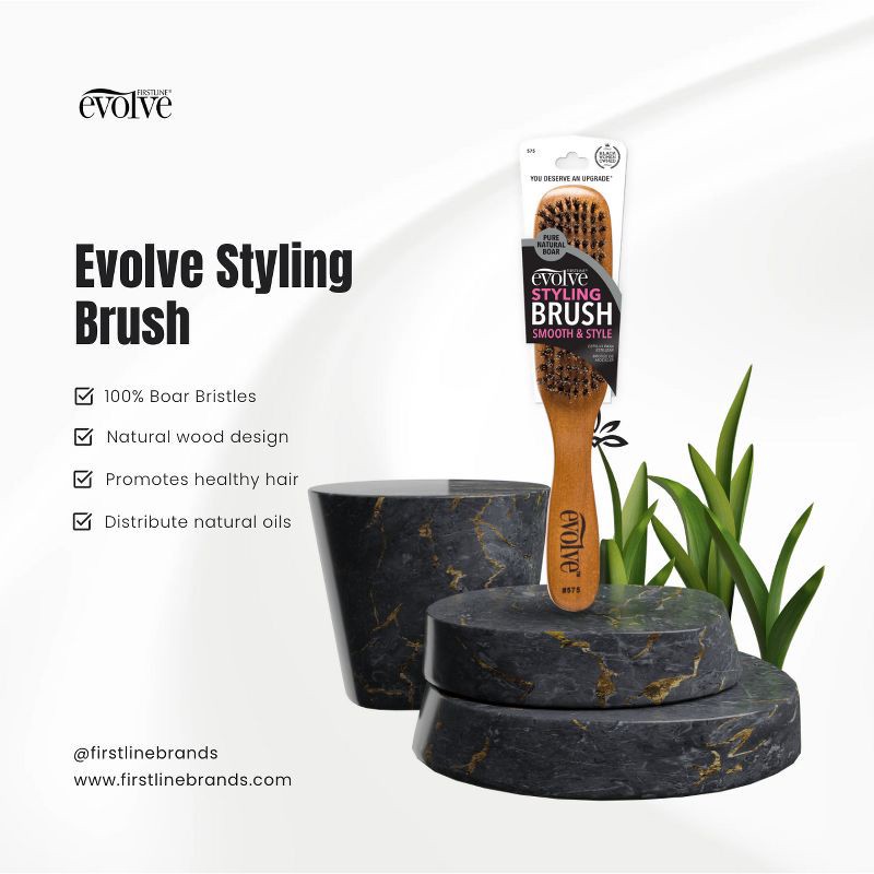 slide 6 of 6, Evolve Products Styling Hair Brush - Wood, 1 ct