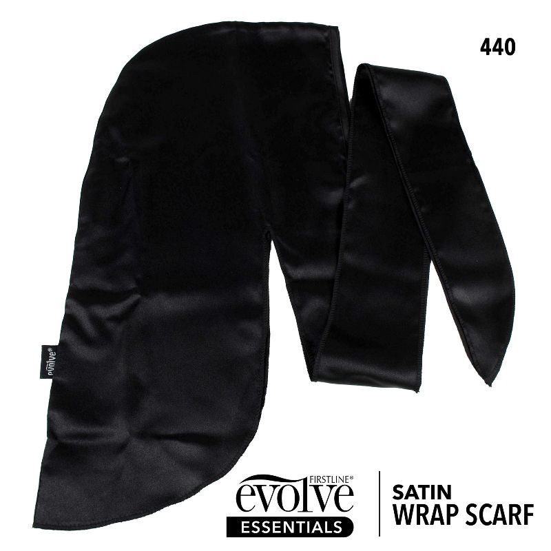 slide 4 of 5, Evolve Products Satin Wrap Scarf - Black, 1 ct