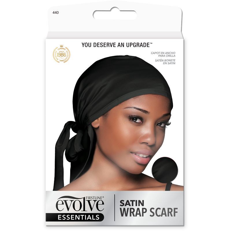 slide 1 of 5, Evolve Products Satin Wrap Scarf - Black, 1 ct