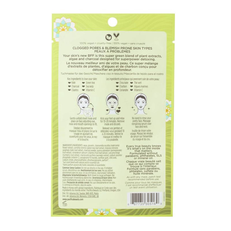 slide 2 of 3, Pacifica Super Green Detox Kale and Charcoal Face Mask - 0.67 fl oz, 0.67 fl oz