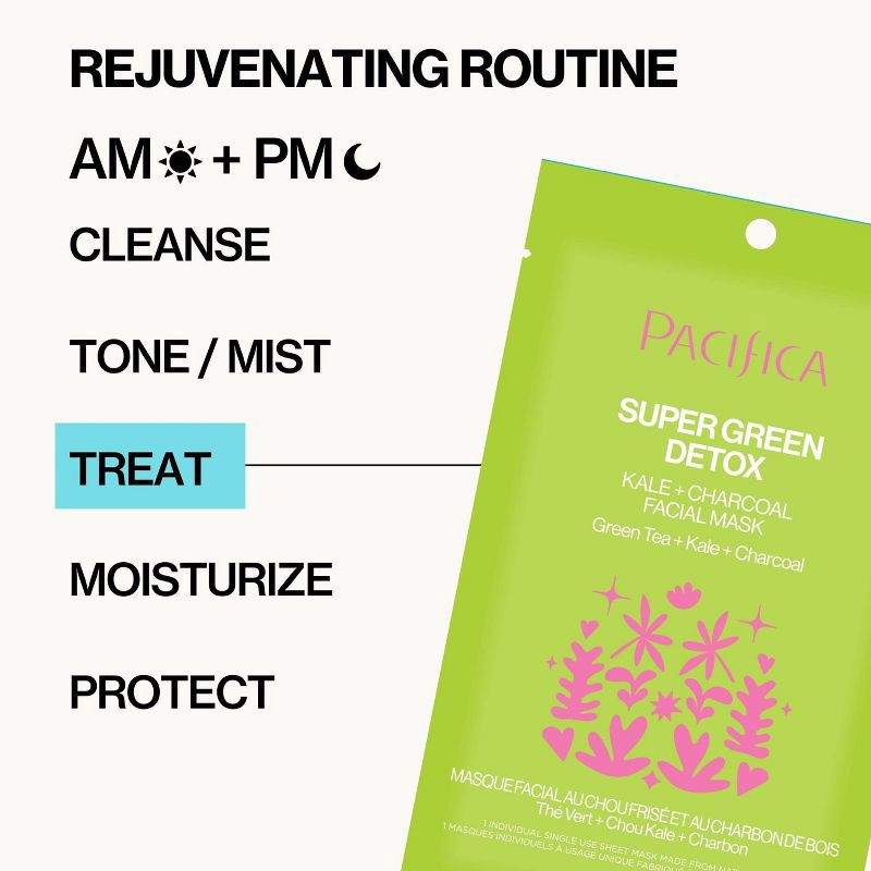 slide 4 of 9, Pacifica Super Green Detox Kale and Charcoal Face Mask - 0.67 fl oz, 0.67 fl oz