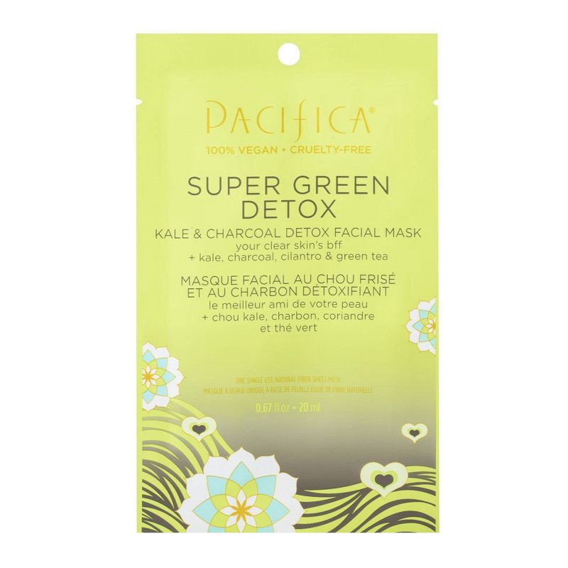 slide 1 of 3, Pacifica Super Green Detox Kale and Charcoal Face Mask - 0.67 fl oz, 0.67 fl oz