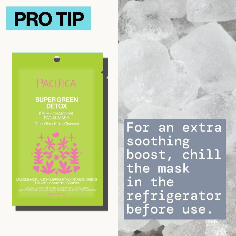 slide 8 of 9, Pacifica Super Green Detox Kale and Charcoal Face Mask - 0.67 fl oz, 0.67 fl oz