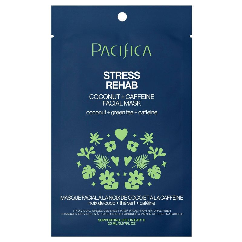 slide 1 of 11, Pacifica Stress Rehab Coconut and Caffeine Face Mask - 0.67 fl oz, 0.67 fl oz