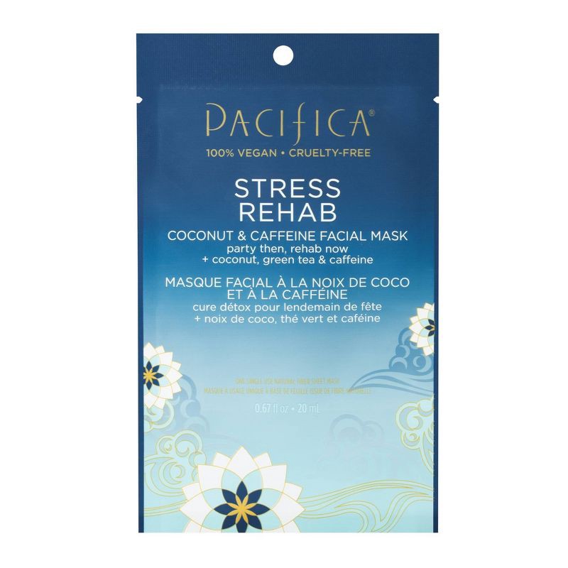 slide 1 of 4, Pacifica Stress Rehab Coconut and Caffeine Face Mask - 0.67 fl oz, 0.67 fl oz