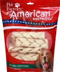 Pet Factory Natural American Beefhide Braided Sticks for Dogs - 14 ea