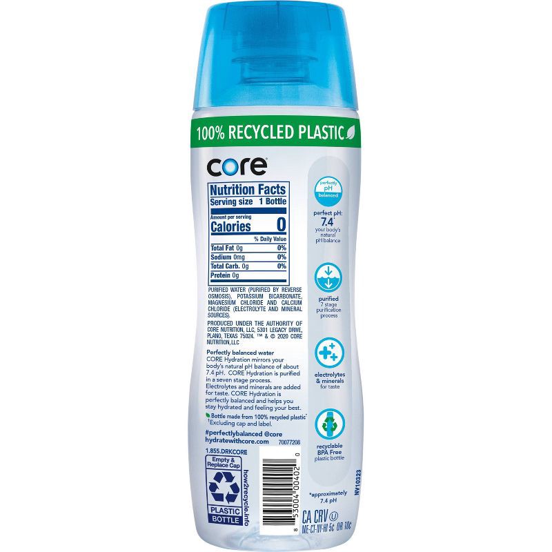 slide 2 of 4, Core Hydration Purified Water - 20 fl oz Bottle, 20 fl oz