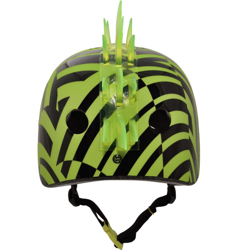 slide 3 of 7, Krash! Dazzle LED Lighted Mohawk Youth Helmet - Green, 1 ct