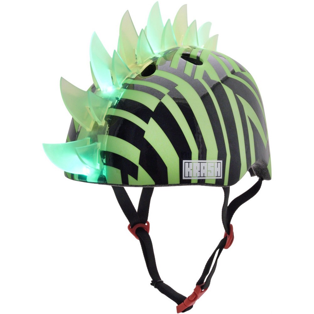 slide 6 of 7, Krash! Dazzle LED Lighted Mohawk Youth Helmet - Green, 1 ct