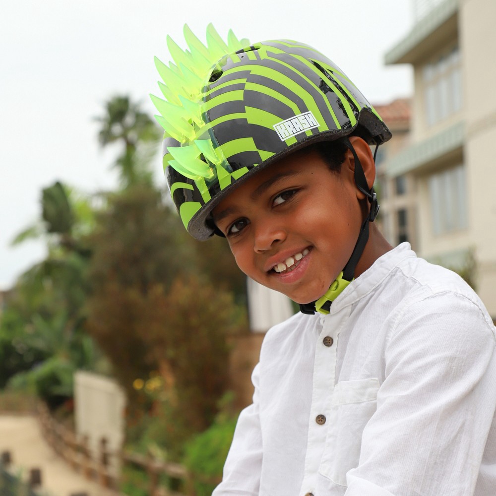 slide 7 of 7, Krash! Dazzle LED Lighted Mohawk Youth Helmet - Green, 1 ct