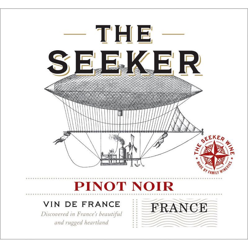 slide 2 of 5, The Seeker Pinot Noir Red Wine - 750ml Bottle, 750 ml