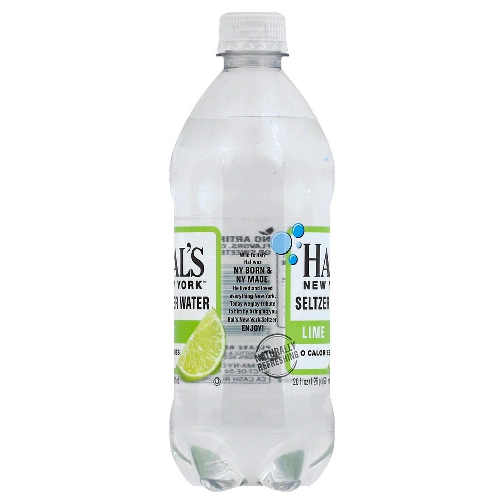 slide 2 of 2, Hal's New York Lime Seltzer Water Bottle, 20 fl oz