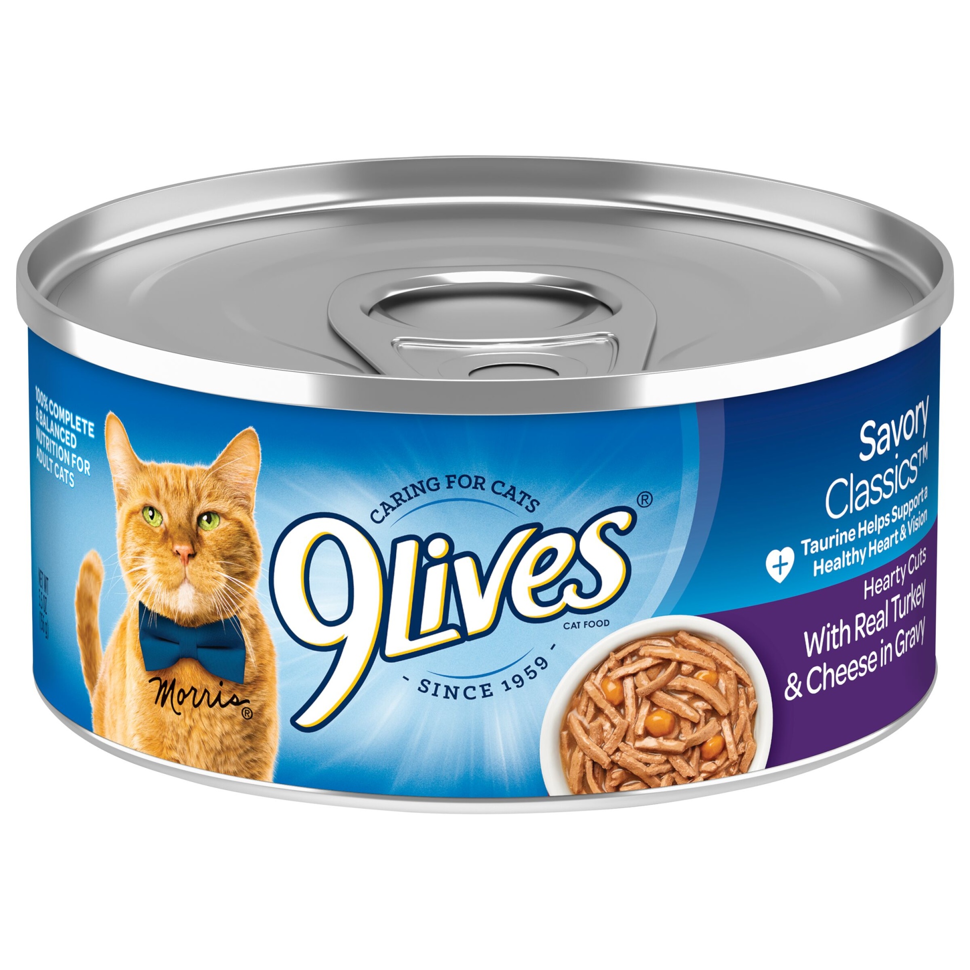 slide 1 of 2, 9Lives Hearty Cuts Cat Food, with Real Turkey & Cheese in Gravy, 4 ct; 5.5 oz