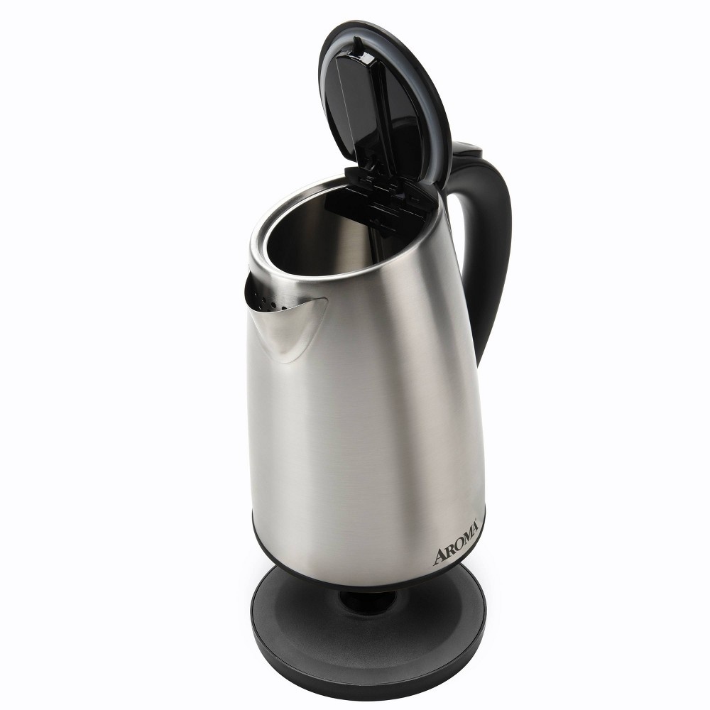 slide 4 of 9, Aroma Electric Kettle - Stainless Steel, 1.7 liter