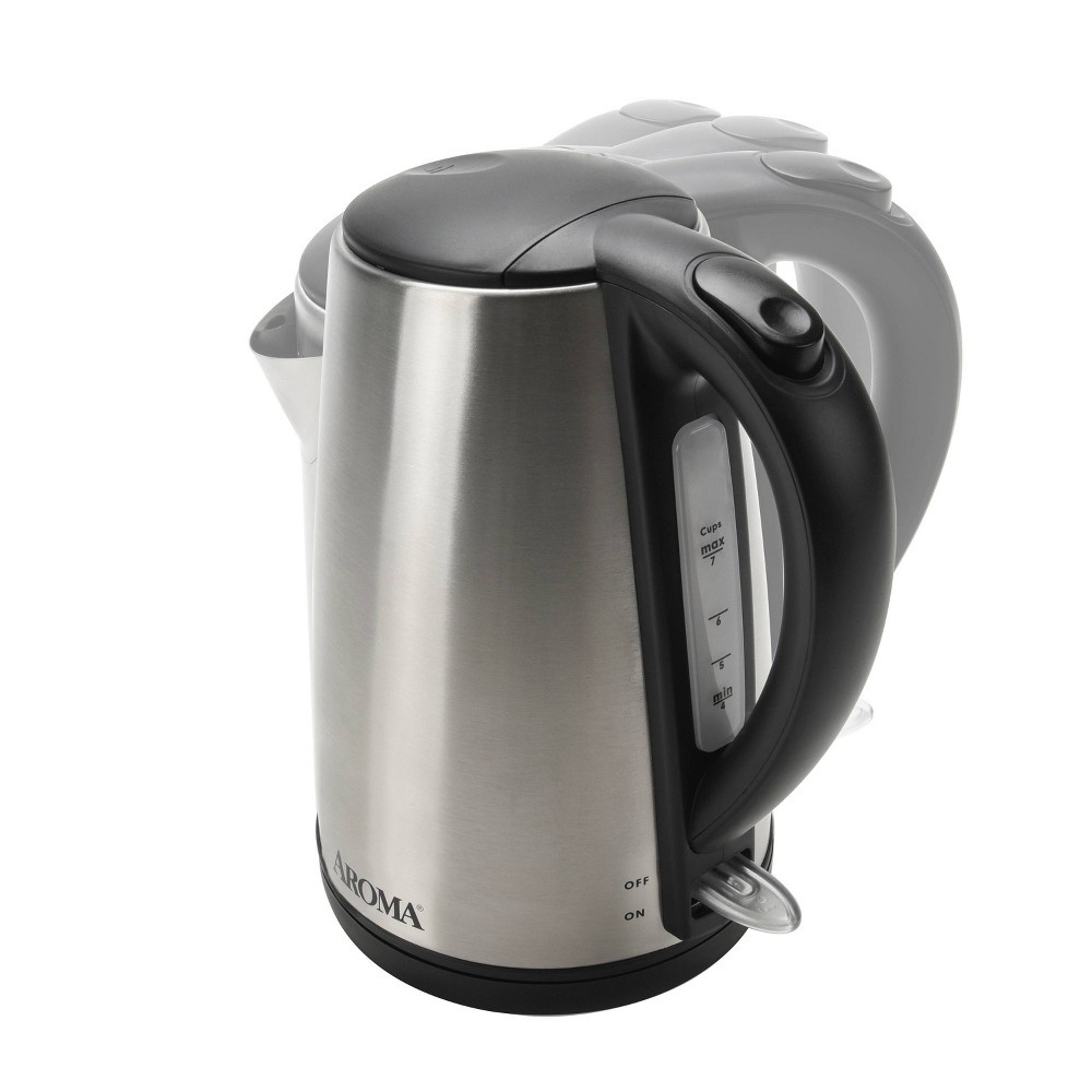 slide 9 of 9, Aroma Electric Kettle - Stainless Steel, 1.7 liter