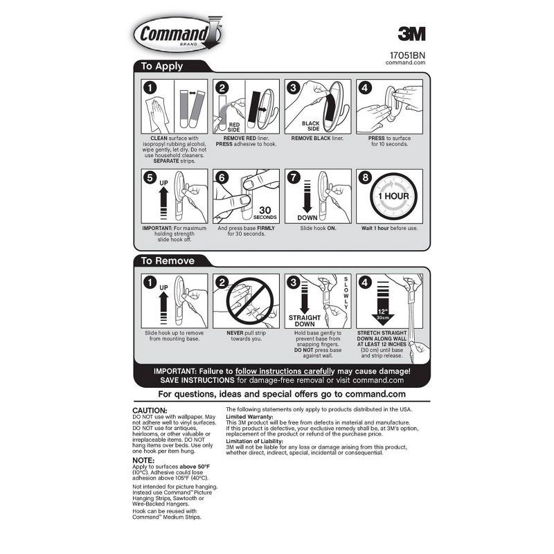 slide 10 of 12, Command Medium Sized Traditional Decorative Hooks Nickel: Wall Hooks for Curtain Rods, Silver, 3 lb Capacity, 2 Pack, 3 lb, 2 ct