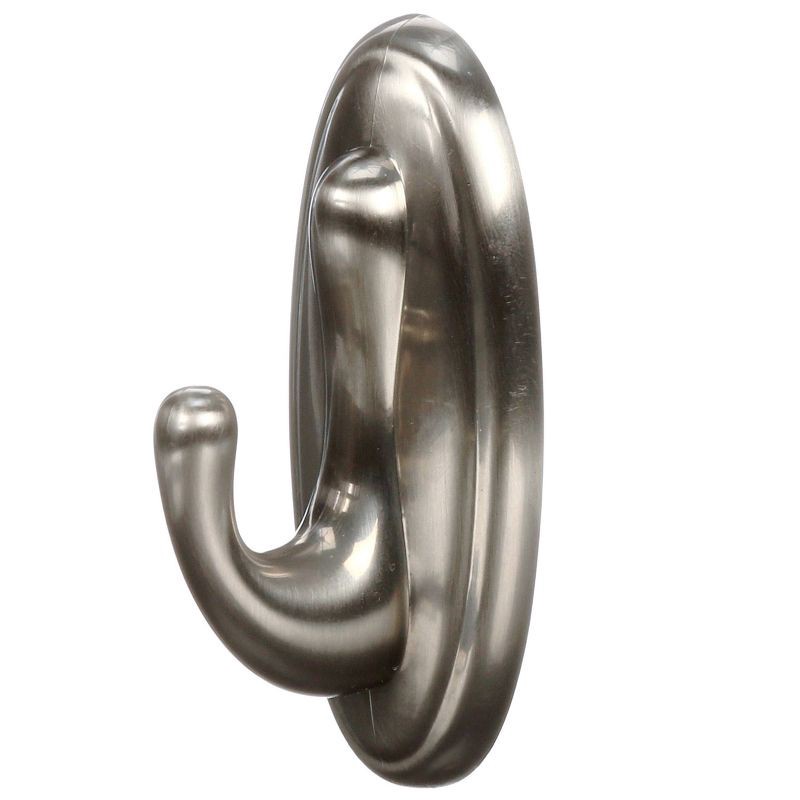 slide 11 of 12, Command Medium Sized Traditional Decorative Hooks Nickel: Wall Hooks for Curtain Rods, Silver, 3 lb Capacity, 2 Pack, 3 lb, 2 ct