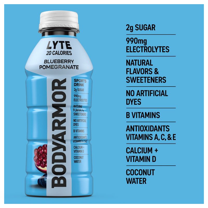 slide 2 of 6, BODYARMOR LYTE Blueberry Pomegranate - 16 fl oz Bottle, 16 fl oz