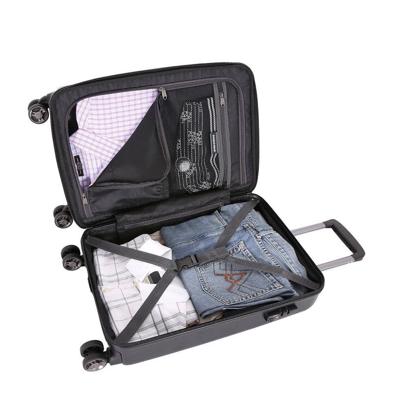 slide 4 of 8, SWISSGEAR Energie Hardside Carry On Spinner Suitcase - Black, 1 ct
