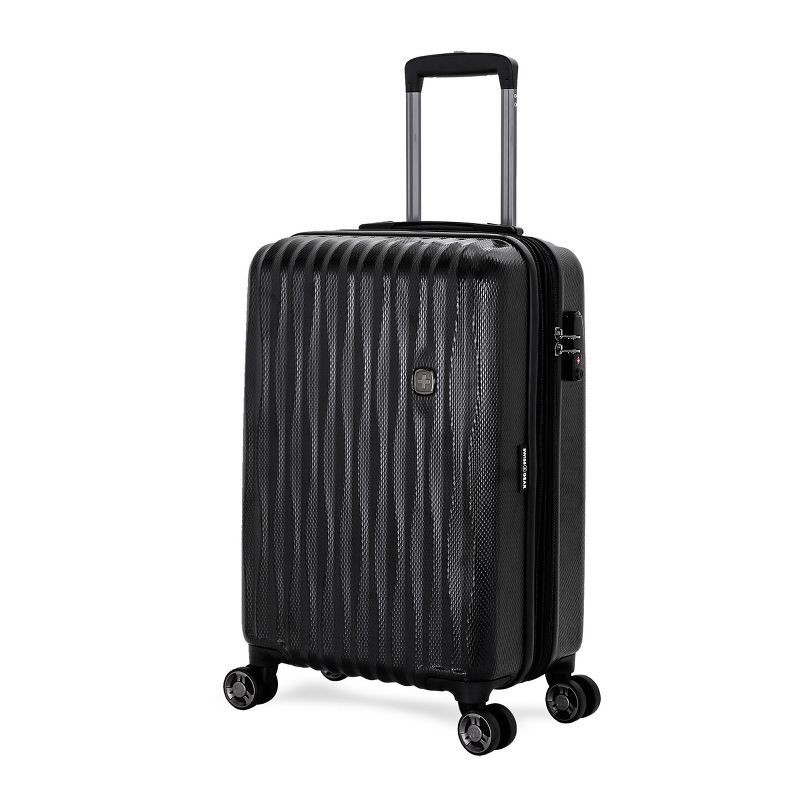 slide 1 of 8, SWISSGEAR Energie Hardside Carry On Spinner Suitcase - Black, 1 ct