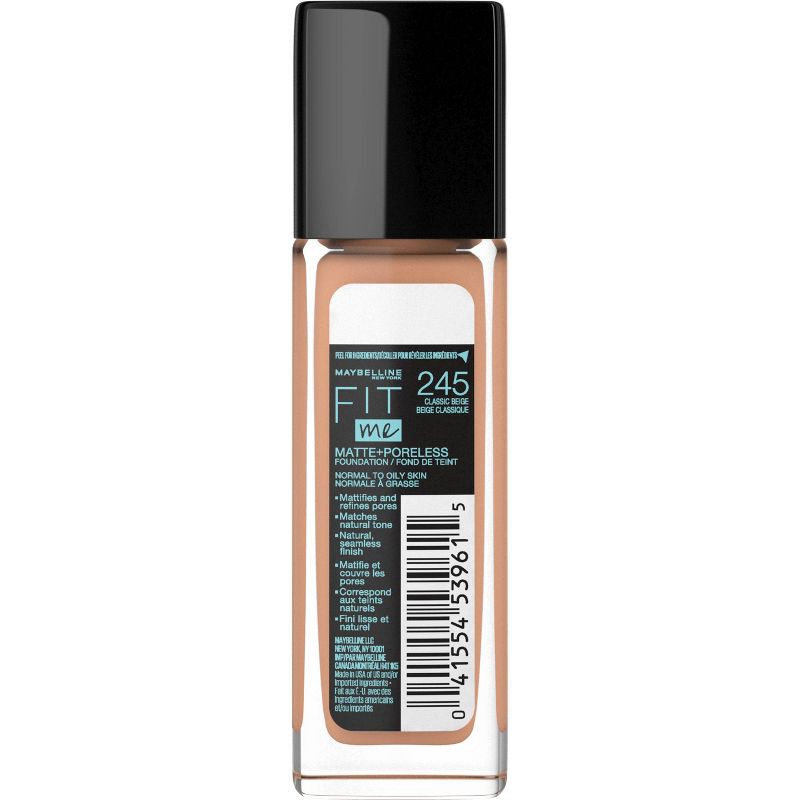 slide 7 of 7, Maybelline Fit Me Matte + Poreless Oil Free Liquid Foundation - 1 fl oz - 245 Classic Beige - 1 fl oz, 1 fl oz, 1 fl oz