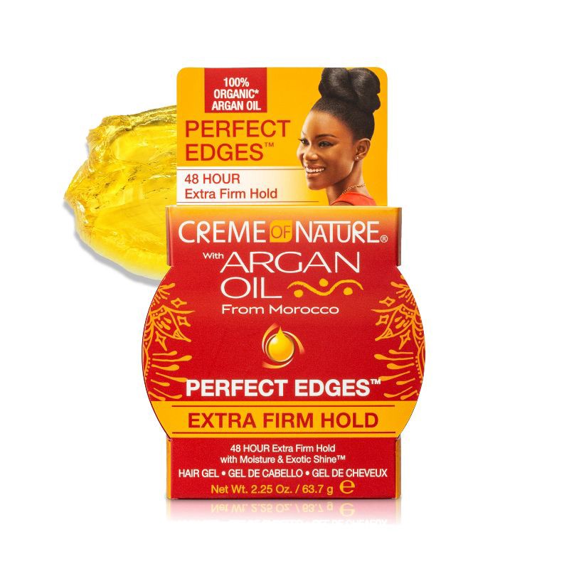 slide 2 of 8, Creme of Nature Argan Oil Perfect Edges Extra Firm Hold Hair Gel - 2.25 oz, 2.25 oz