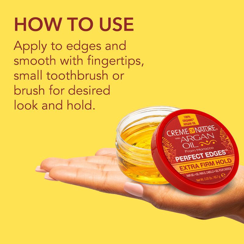 slide 7 of 8, Creme of Nature Argan Oil Perfect Edges Extra Firm Hold Hair Gel - 2.25 oz, 2.25 oz