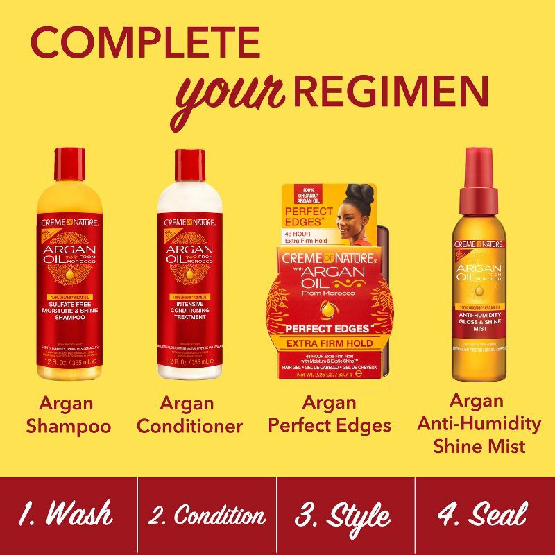 slide 8 of 8, Creme of Nature Argan Oil Perfect Edges Extra Firm Hold Hair Gel - 2.25 oz, 2.25 oz