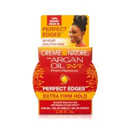Creme of Nature Argan Oil Perfect Edges Extra Firm Hold Hair Gel - 2.25 oz: For Textured & Coarse Hair, Daily Use