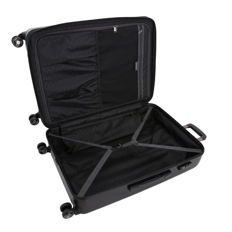 slide 2 of 7, SWISSGEAR Energie Hardside Large Checked Spinner Suitcase - Black, 1 ct