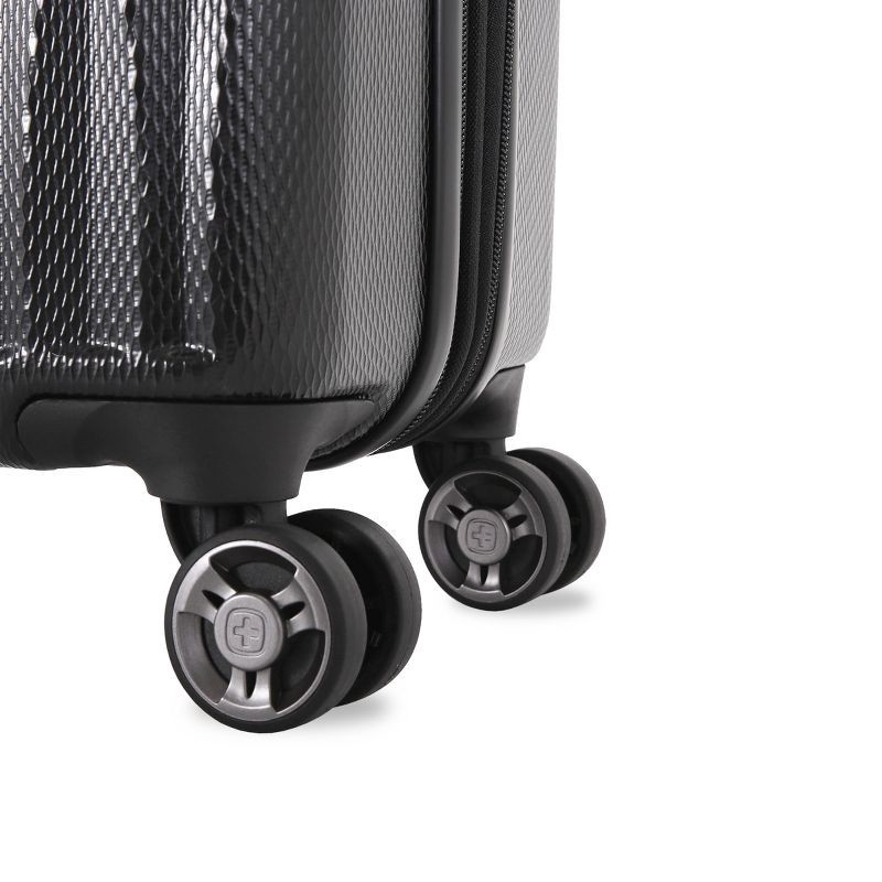 slide 4 of 7, SWISSGEAR Energie Hardside Large Checked Spinner Suitcase - Black, 1 ct