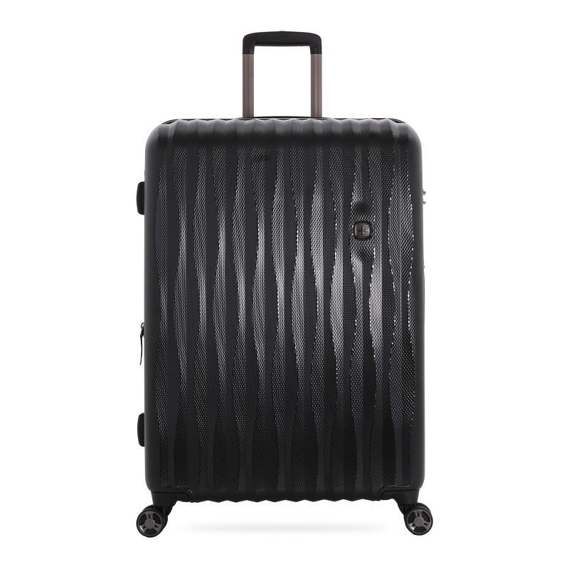 slide 7 of 7, SWISSGEAR Energie Hardside Large Checked Spinner Suitcase - Black, 1 ct
