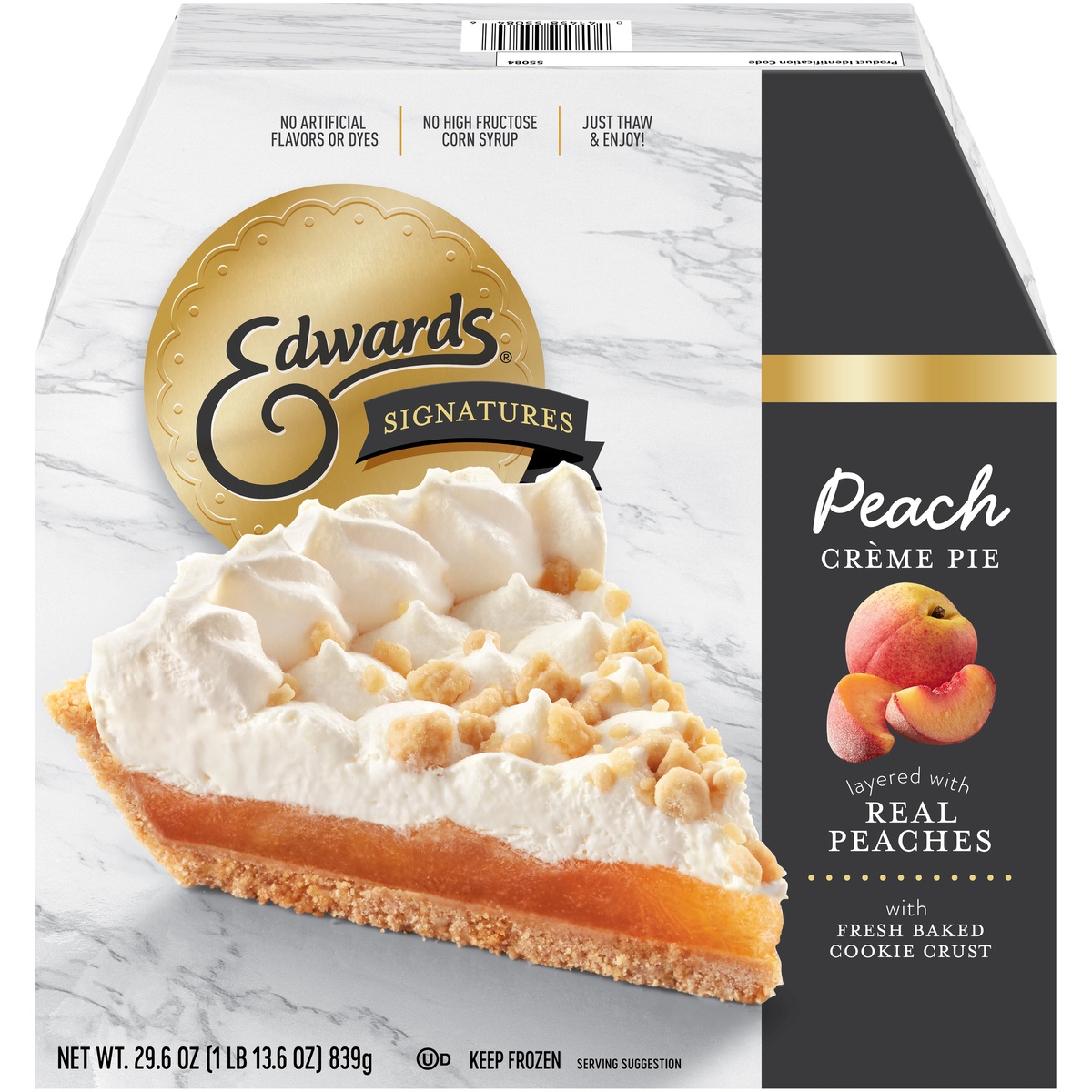 slide 1 of 1, Edwards Peach Signature Peach Creme Pie, 29.6 oz