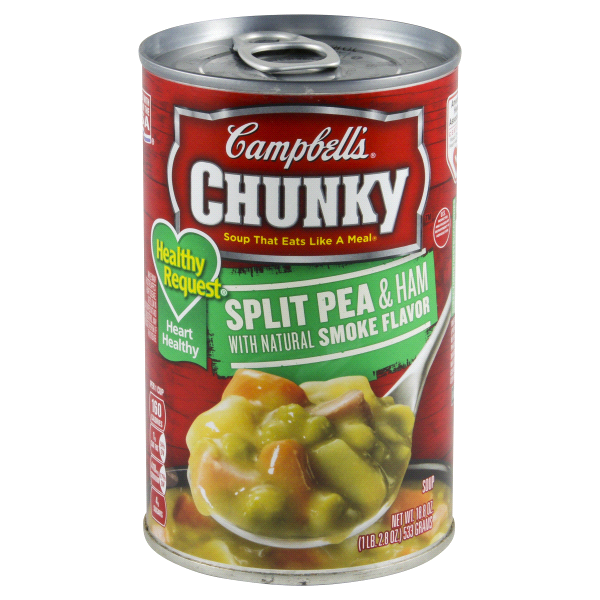 slide 1 of 1, Campbell's Chunky Healthy Request Split Pea & Ham Soup, 18.8 oz