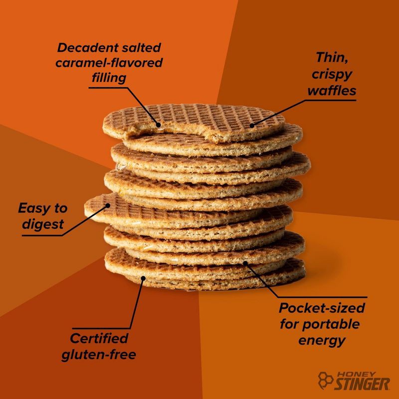 slide 4 of 6, Honey Stinger Organic Gluten Free Salted Caramel Waffle - 1pk, 1 ct