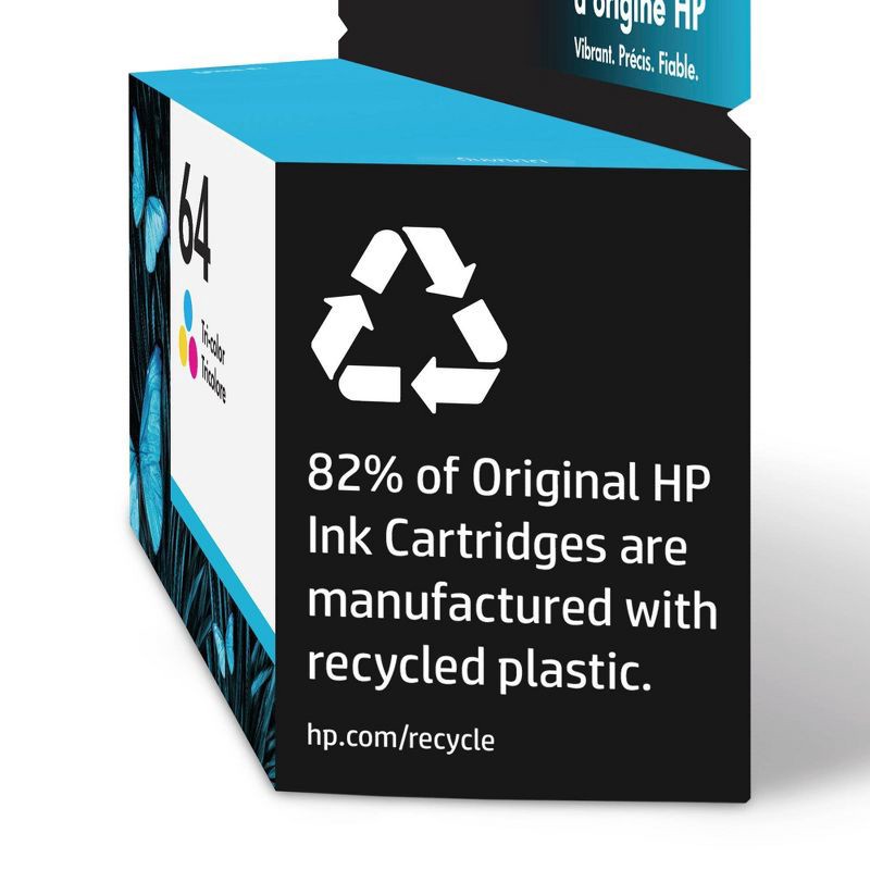 slide 3 of 6, HP Inc. HP 64 Single Ink Cartridge - Tri-color (N9J89AN_140), 1 ct