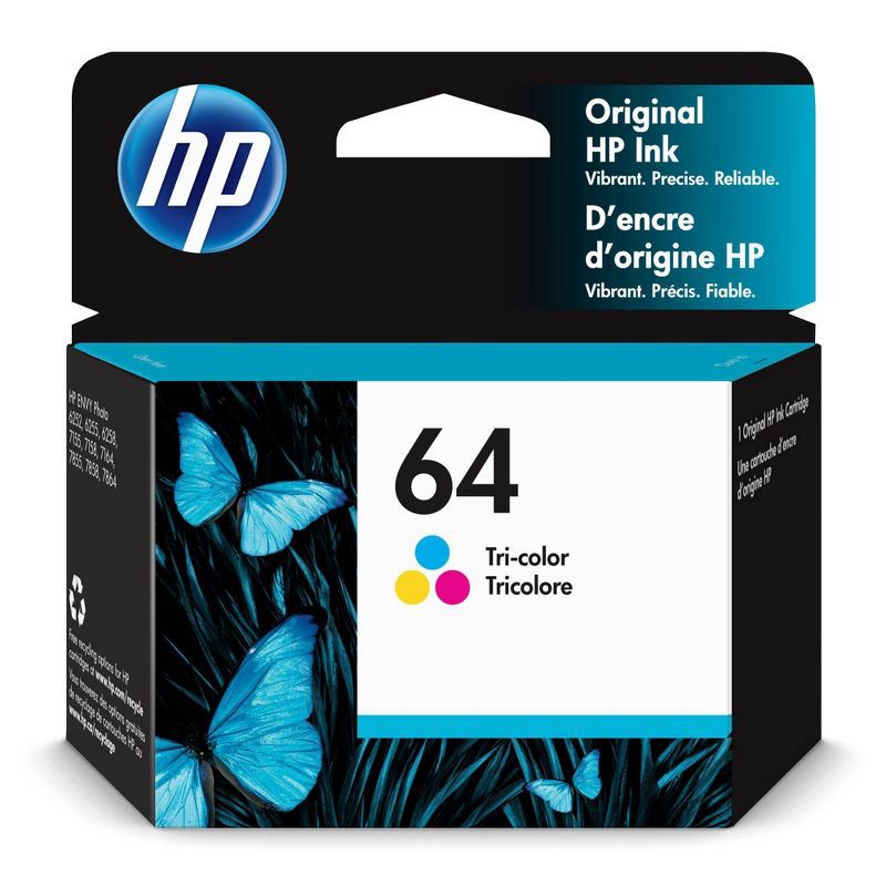 slide 1 of 6, HP Inc. HP 64 Single Ink Cartridge - Tri-color (N9J89AN_140), 1 ct