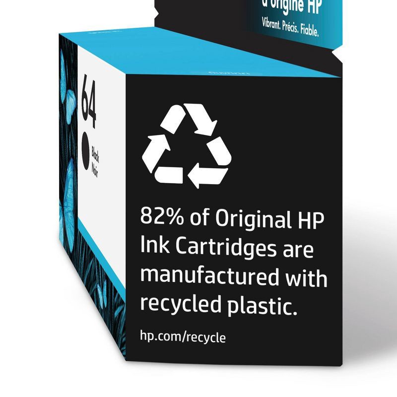 slide 3 of 15, HP Inc. HP 64 Single Ink Cartridge - Black (N9J90AN#140), 1 ct