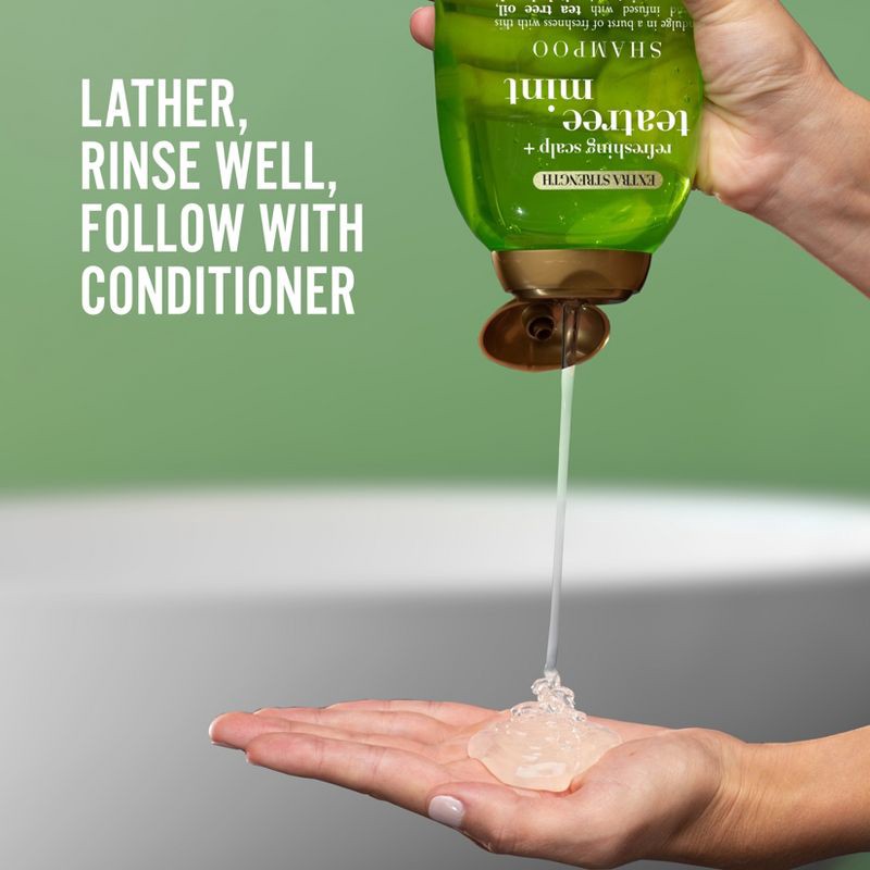 slide 5 of 9, OGX Extra Strength Refreshing Scalp + Tea Tree Mint Shampoo - 13oz, 13 oz