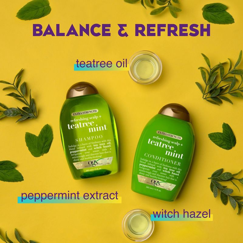 slide 9 of 9, OGX Extra Strength Refreshing Scalp + Tea Tree Mint Conditioner - 13 fl oz, 13 fl oz