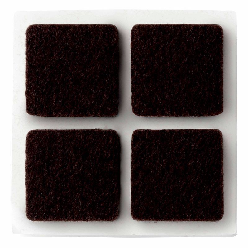 slide 2 of 4, Scotch 16pc 1" Square Felt Pads Brown, 16 ct