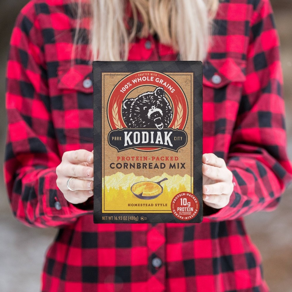 slide 4 of 6, Kodiak Cakes Kodiak Protein-Packed Homestead Style Cornbread Mix, 16.93 oz