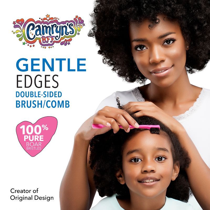 slide 3 of 5, Camryn's BFF Gentle Edges Double-Sided Hair Brush/Comb - Hot Pink, 1 ct